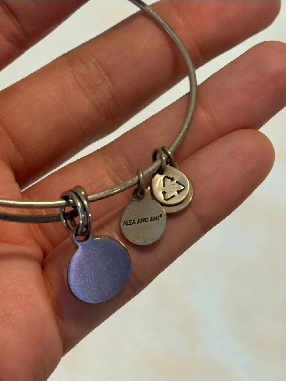Alex and Ani x COACH Est. 1941 Collaboration Pink Crystal Bangle Bracelet Silver